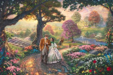 Artworks by 350 Famous Artists Painting - Gone With The Wind Thomas Kinkade